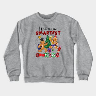 Christmas Teacher Smart Cookies Cute Gingerbread & Tree Crewneck Sweatshirt